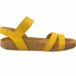 El Naturalista Ladies Shoes El Naturalista 5790 Curry Yellow Balance Pleasant Sandals Made In Spain