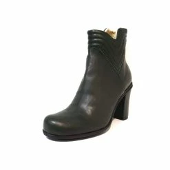 Eject Ladies Boots Eject EJW21-07 Green Back Zip Ankle Boot Made In Portugal