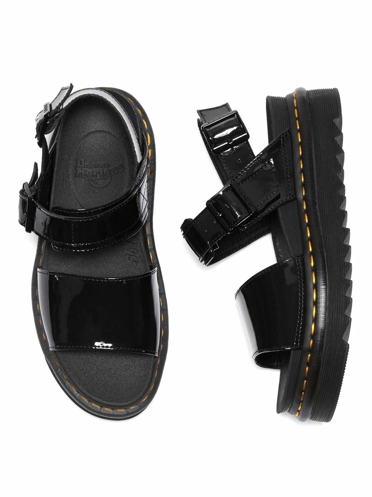 Dr. Martens Shoes Dr. Martens Voss Black Patent Lamper 2 Buckle Sandal 8 Dr. Martens Shoes Dr. Martens Voss Black Patent Lamper 2 Buckle Sandal - Image 8