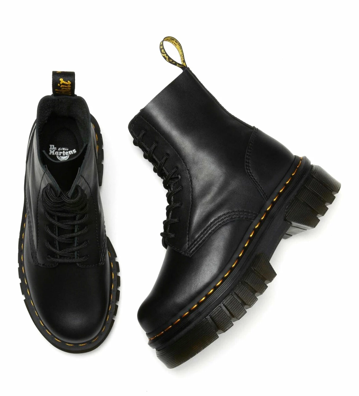 Dr. Martens Boots Dr. Martens Audrick Black Nappa Lux Platform Ankle 8 Eyelet Boot 7 Dr. Martens Boots Dr. Martens Audrick Black Nappa Lux Platform Ankle 8 Eyelet Boot - Image 7