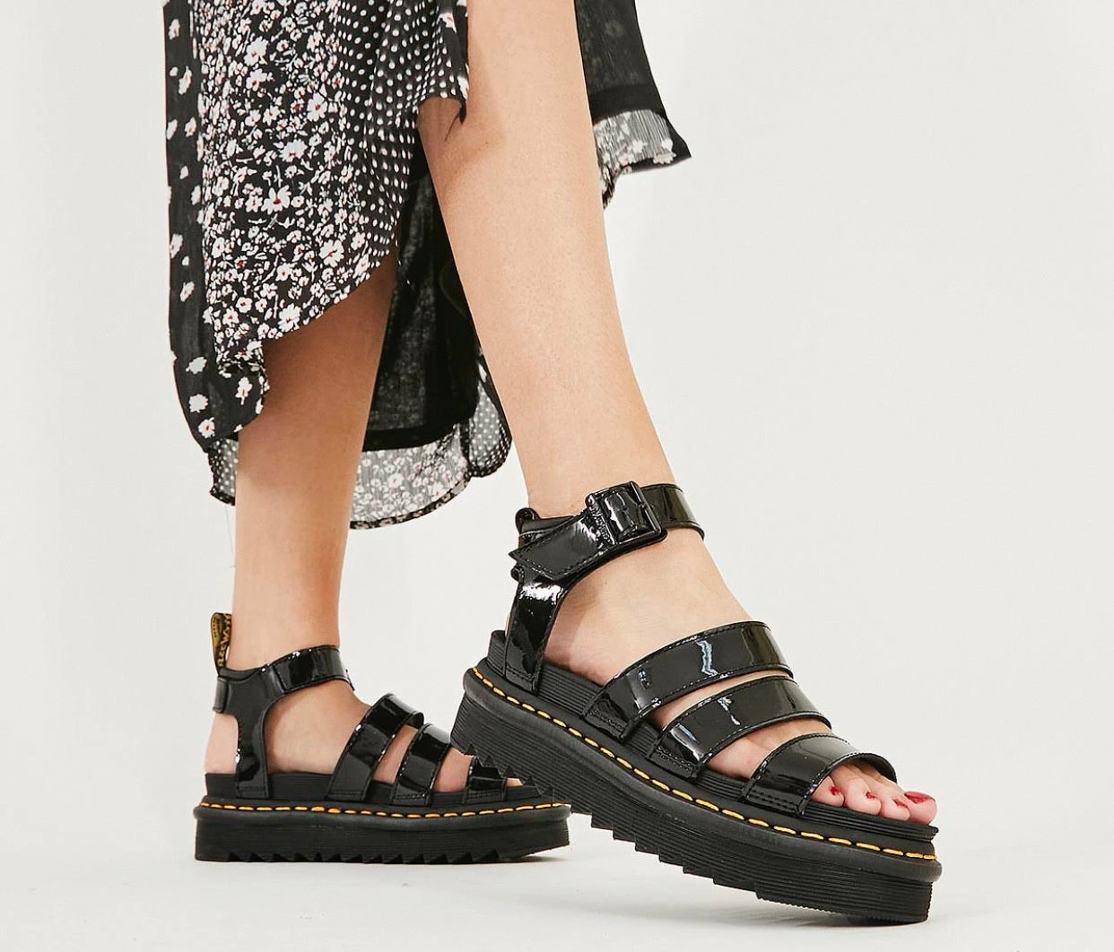Dr. Martens Shoes Dr. Martens Blaire Chunky Black Patent Sandal Buckle 3 Strap 7 Dr. Martens Shoes Dr. Martens Blaire Chunky Black Patent Sandal Buckle 3 Strap - Image 7