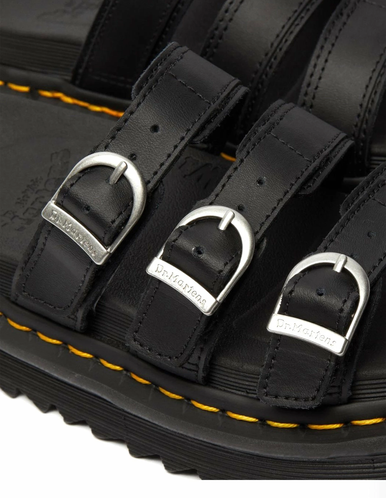 Dr. Martens Shoes Dr. Martens Blaire Hydro Black Yellow Stitch Slide 3 Dr. Martens Shoes Dr. Martens Blaire Hydro Black Yellow Stitch Slide - Image 3