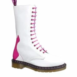 Dr. Martens Boots Dr. Martens 1914 Rocker Guitar White Pink 14 Eyelet Boot