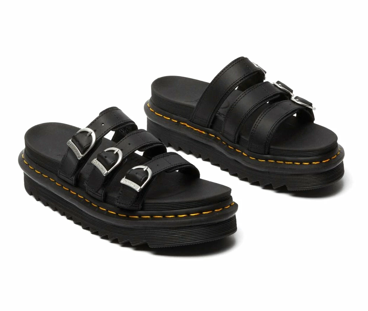 Dr. Martens Shoes Dr. Martens Blaire Hydro Black Yellow Stitch Slide 5 Dr. Martens Shoes Dr. Martens Blaire Hydro Black Yellow Stitch Slide - Image 5