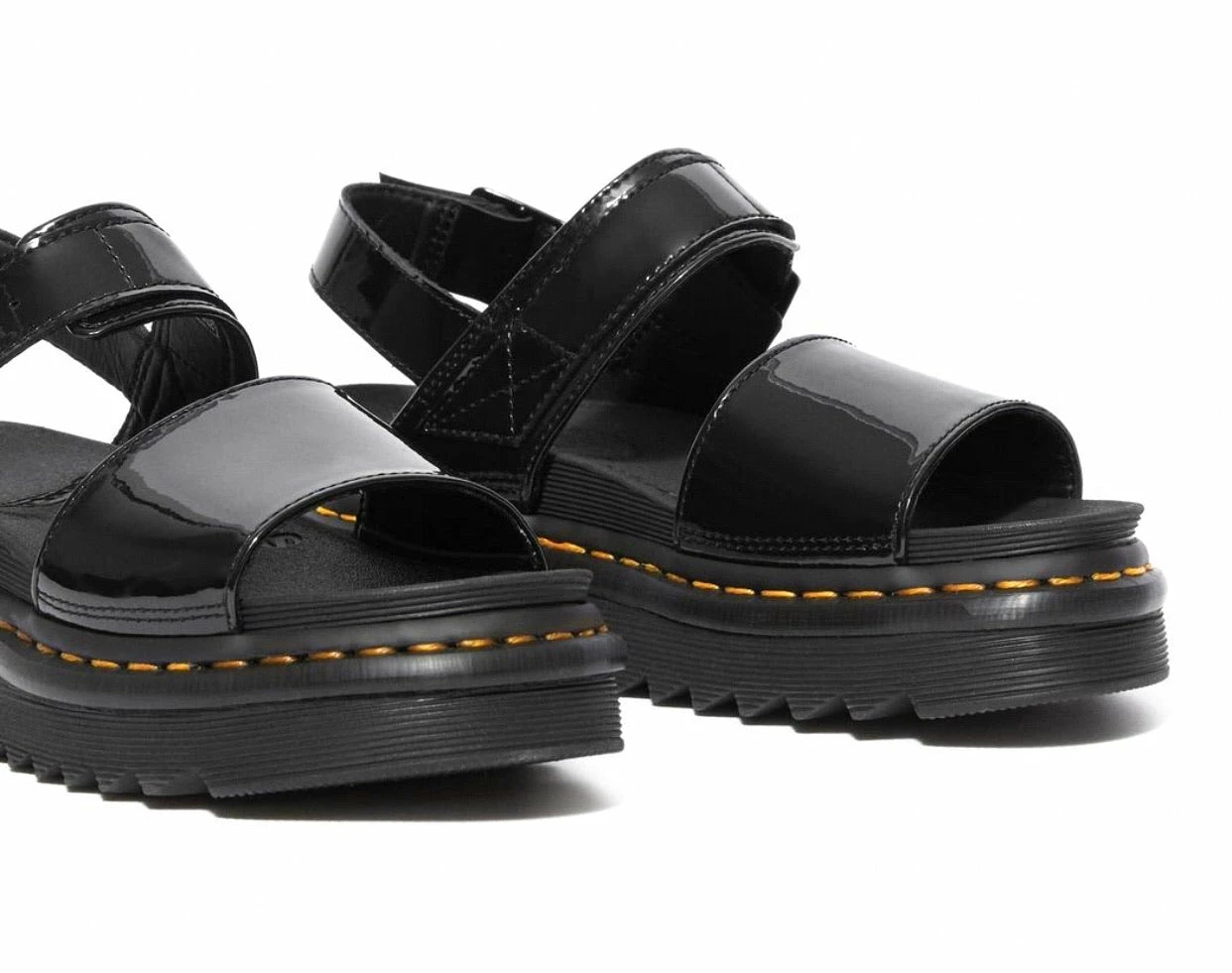 Dr. Martens Shoes Dr. Martens Voss Black Patent Lamper 2 Buckle Sandal 2 Dr. Martens Shoes Dr. Martens Voss Black Patent Lamper 2 Buckle Sandal - Image 2