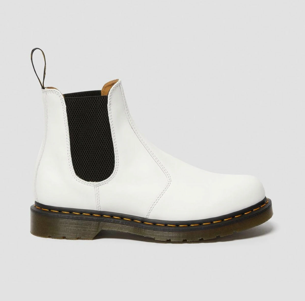 Dr. Martens Boots Dr. Martens 2976 White Yellow Stitch Chelsea Elastic Sided Boot 8 Dr. Martens Boots Dr. Martens 2976 White Yellow Stitch Chelsea Elastic Sided Boot - Image 8