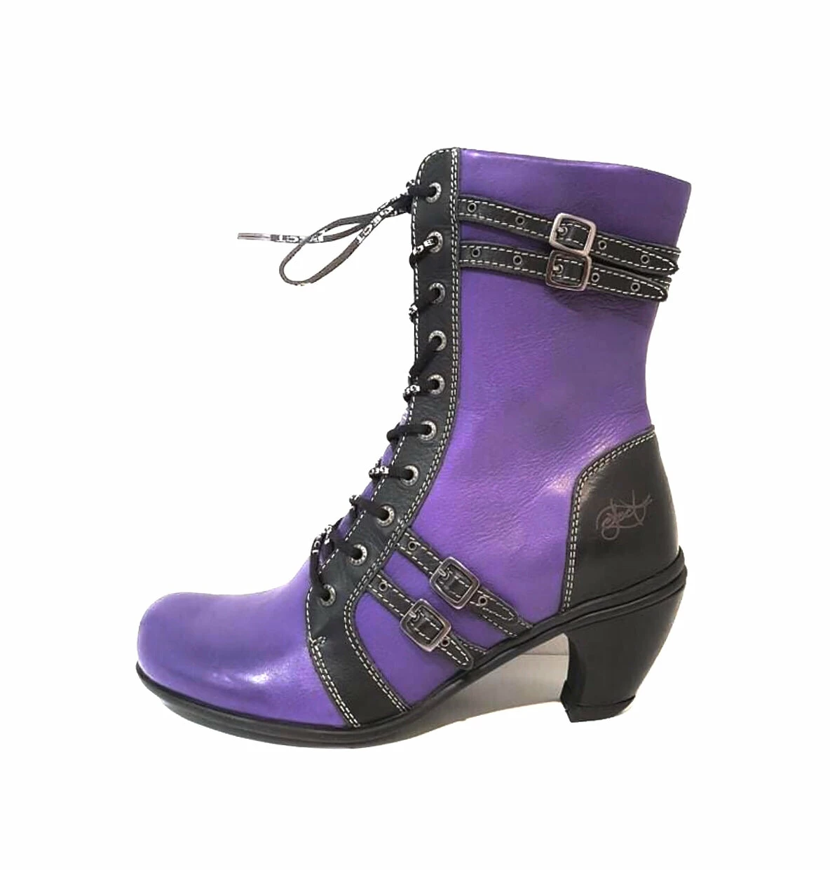 Eject Ladies Boots Eject EJW17-18 Viola Black 10 Eyelet Zip Mid Calf Boot Made In Portugal 5 Eject Ladies Boots Eject EJW17-18 Viola Black 10 Eyelet Zip Mid Calf Boot Made In Portugal - Image 5