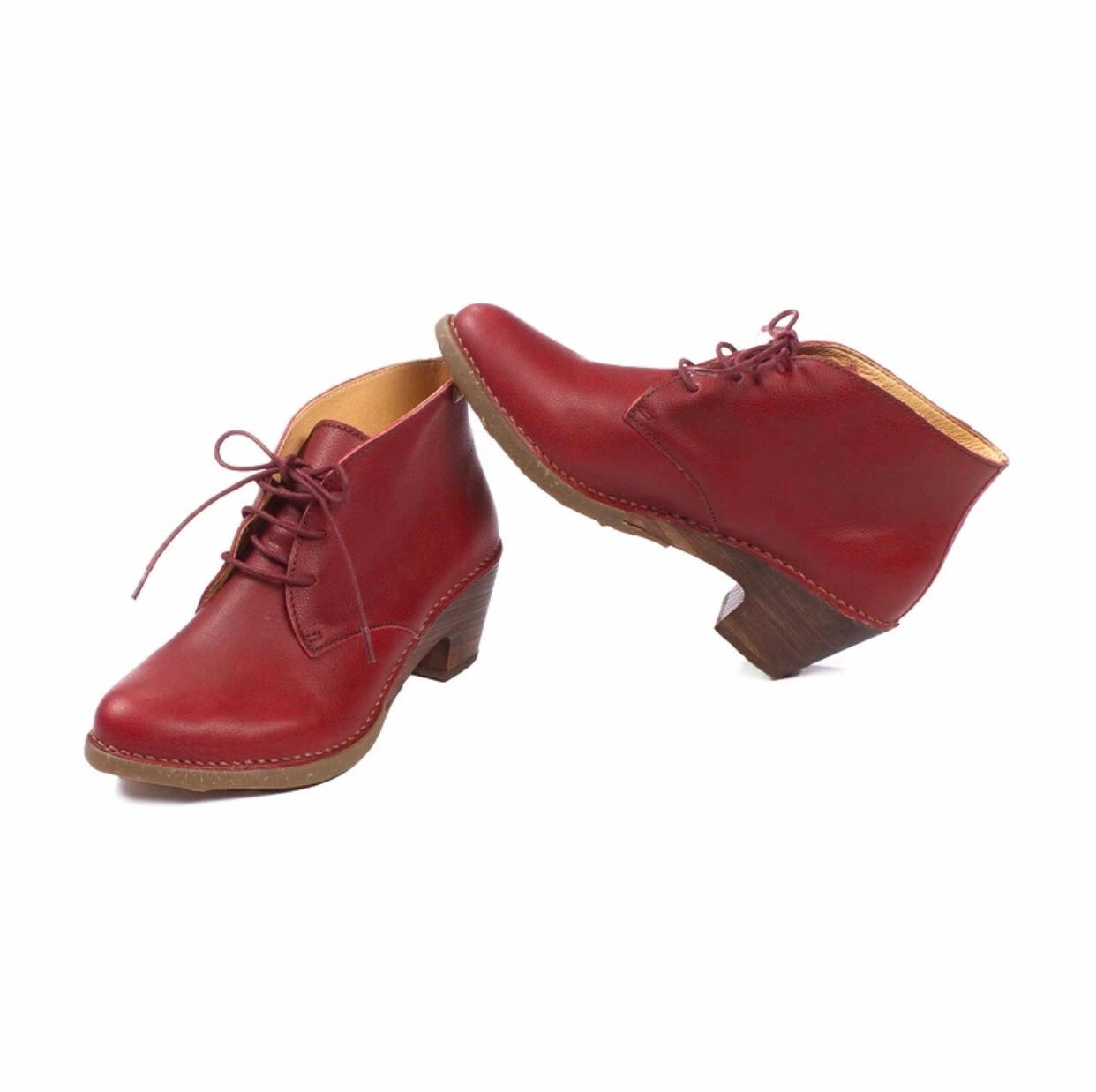 El Naturalista Ladies Boots El Naturalista 5490 Cereza Red Sylvan 3 Eyelet Ankle Boot Made In Spain 4 El Naturalista Ladies Boots El Naturalista 5490 Cereza Red Sylvan 3 Eyelet Ankle Boot Made In Spain - Image 4