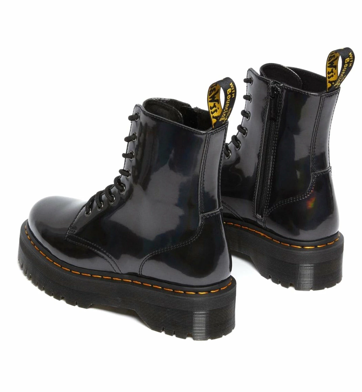 Dr. Martens Boots Dr. Martens Jadon Gunmetal Hologram Platform Ankle 8 Eyelet Boot 3 Dr. Martens Boots Dr. Martens Jadon Gunmetal Hologram Platform Ankle 8 Eyelet Boot - Image 3