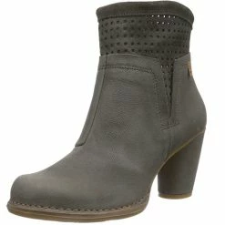 El Naturalista Ladies Boots El Naturalista N495 Grafito Grey Zip Ankle Boot Made In Spain