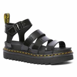 Dr. Martens Shoes Dr. Martens Blaire Chunky Black Patent Sandal Buckle 3 Strap