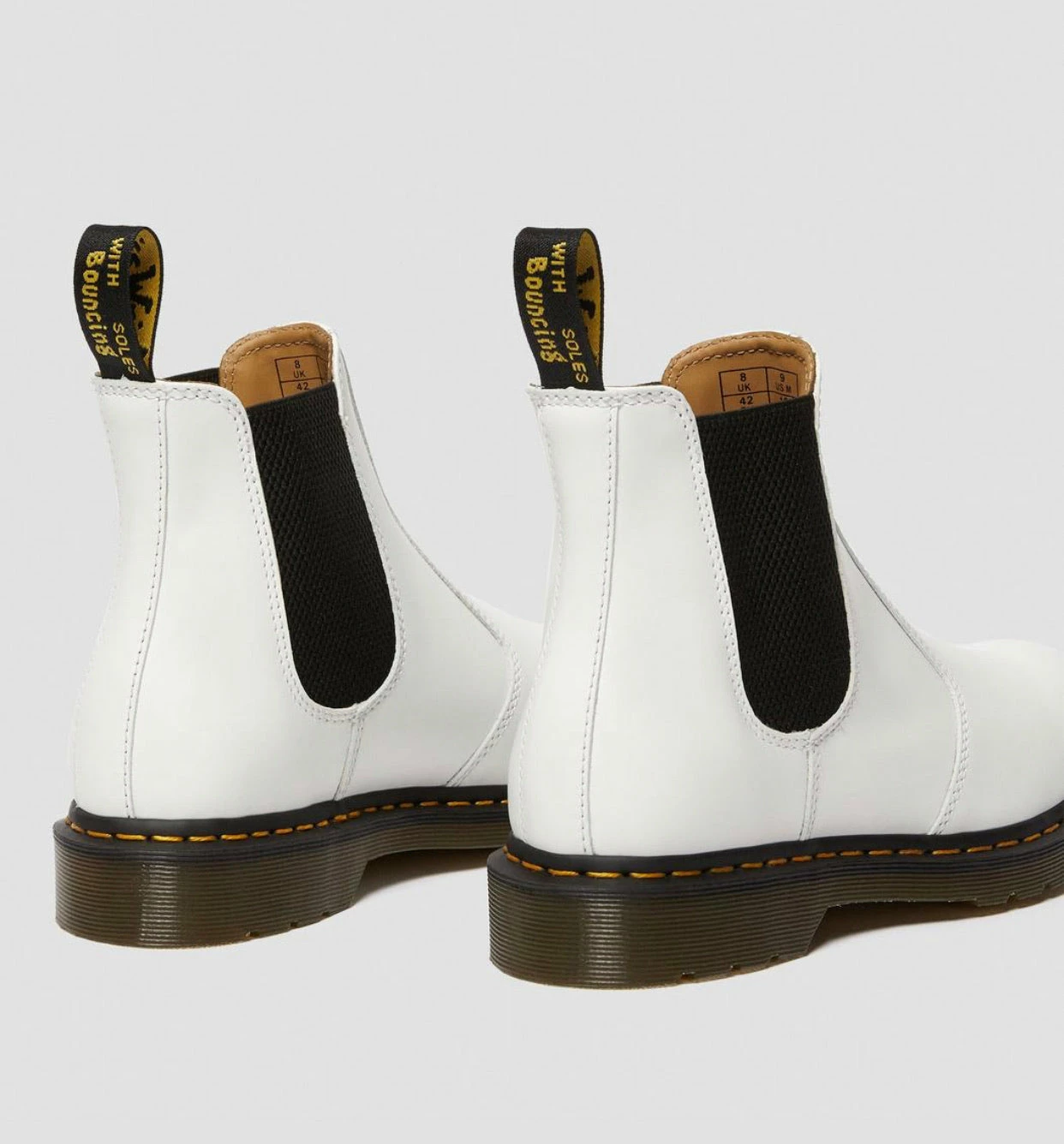 Dr. Martens Boots Dr. Martens 2976 White Yellow Stitch Chelsea Elastic Sided Boot 4 Dr. Martens Boots Dr. Martens 2976 White Yellow Stitch Chelsea Elastic Sided Boot - Image 4