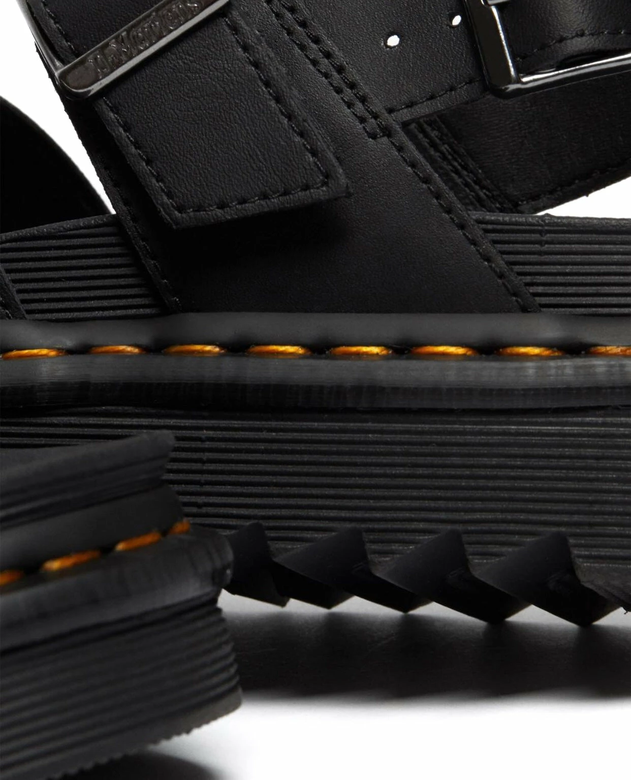 Dr. Martens Shoes Dr. Martens Voss II Black Hydro Leather Cross Strap Sandal 3 Dr. Martens Shoes Dr. Martens Voss II Black Hydro Leather Cross Strap Sandal - Image 3