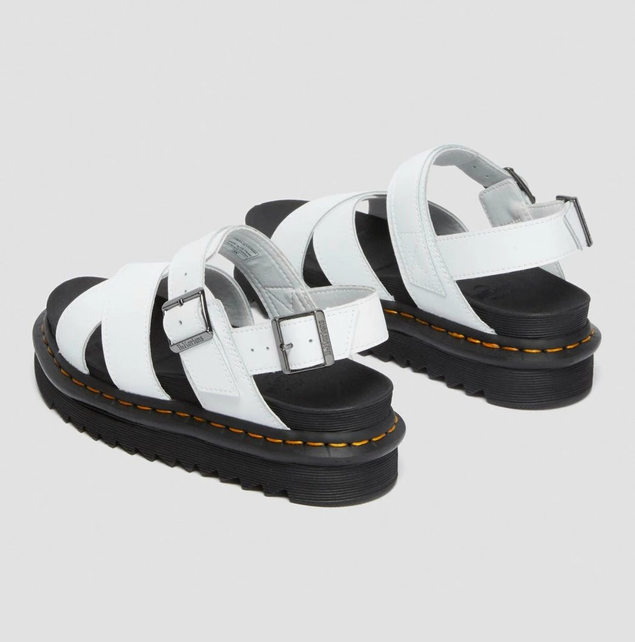 Dr. Martens Shoes Dr. Martens Voss II White Hydro Leather Cross Strap Sandal 4 Dr. Martens Shoes Dr. Martens Voss II White Hydro Leather Cross Strap Sandal - Image 4