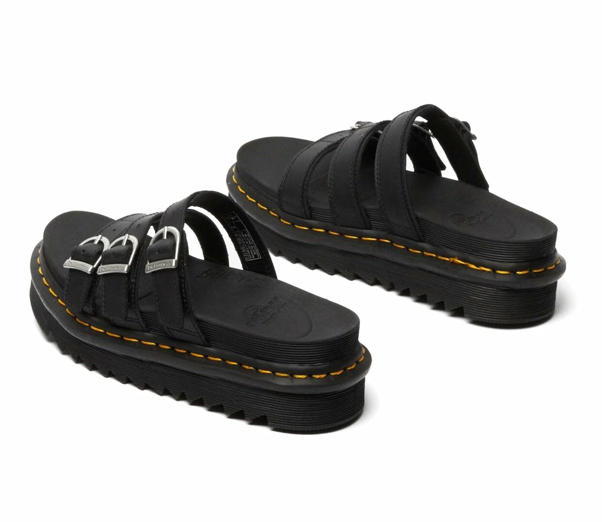 Dr. Martens Shoes Dr. Martens Blaire Hydro Black Yellow Stitch Slide 2 Dr. Martens Shoes Dr. Martens Blaire Hydro Black Yellow Stitch Slide - Image 2