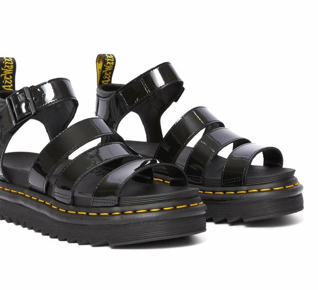 Dr. Martens Shoes Dr. Martens Blaire Chunky Black Patent Sandal Buckle 3 Strap 2 Dr. Martens Shoes Dr. Martens Blaire Chunky Black Patent Sandal Buckle 3 Strap - Image 2