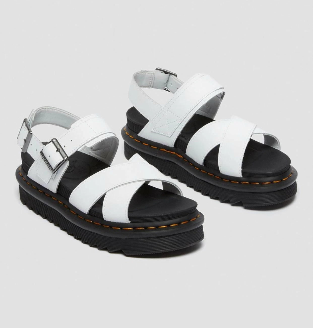 Dr. Martens Shoes Dr. Martens Voss II White Hydro Leather Cross Strap Sandal 8 Dr. Martens Shoes Dr. Martens Voss II White Hydro Leather Cross Strap Sandal - Image 8