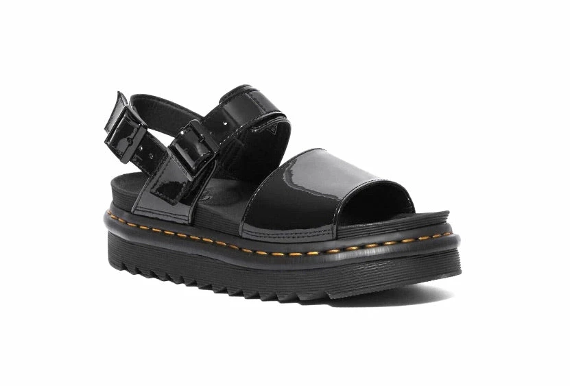Dr. Martens Shoes Dr. Martens Voss Black Patent Lamper 2 Buckle Sandal 1 Dr. Martens Shoes Dr. Martens Voss Black Patent Lamper 2 Buckle Sandal