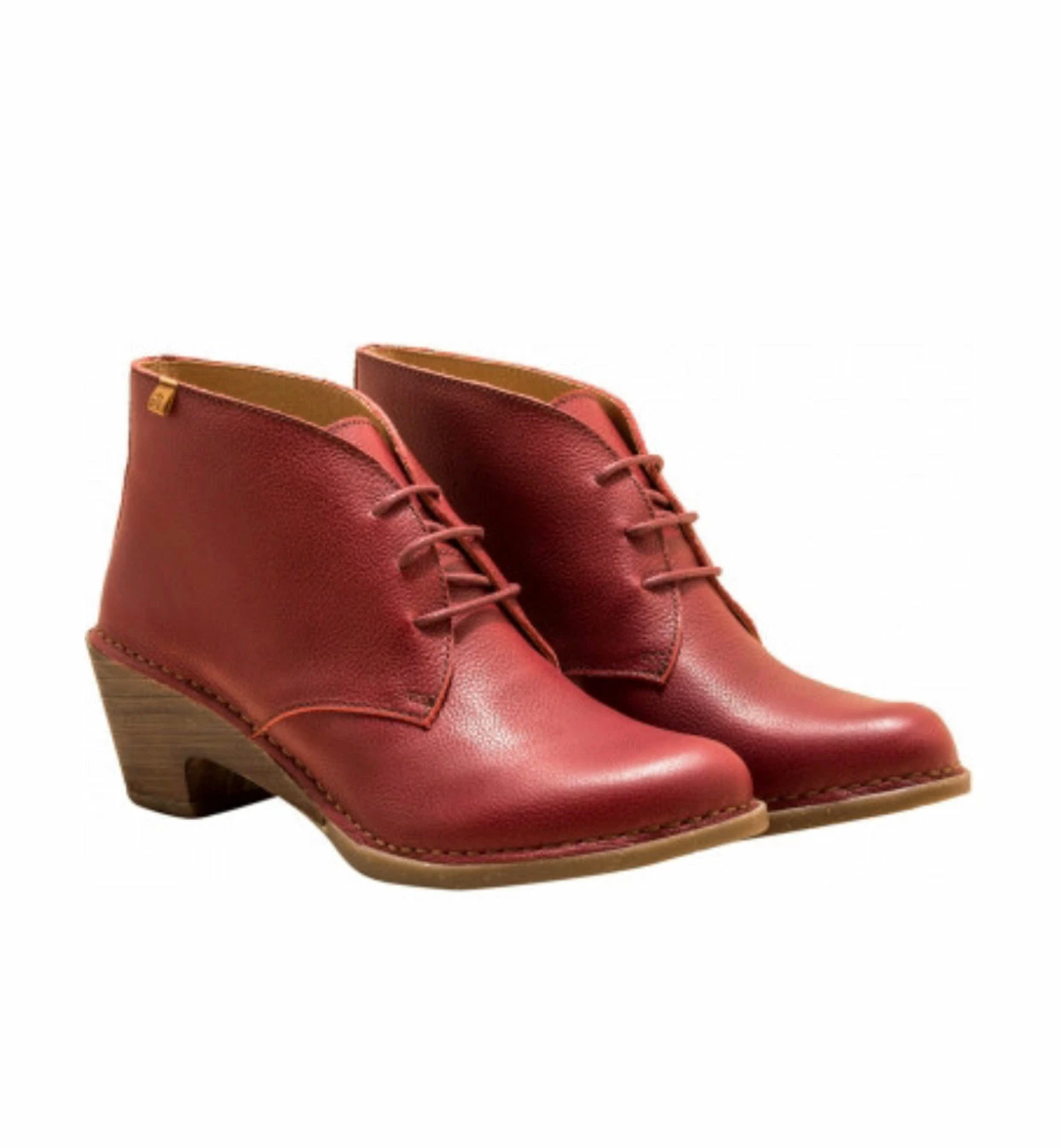 El Naturalista Ladies Boots El Naturalista 5490 Cereza Red Sylvan 3 Eyelet Ankle Boot Made In Spain 2 El Naturalista Ladies Boots El Naturalista 5490 Cereza Red Sylvan 3 Eyelet Ankle Boot Made In Spain - Image 2