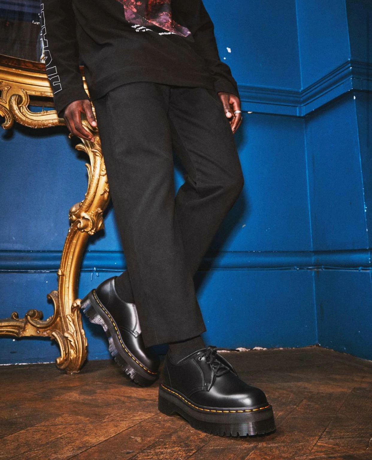 Dr. Martens Shoes Dr. Martens Jarrick Lo Black Smooth Platform 1 Eyelet Shoe 2 Dr. Martens Shoes Dr. Martens Jarrick Lo Black Smooth Platform 1 Eyelet Shoe - Image 2