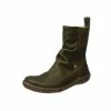 El Naturalista Ladies Boots El Naturalista N722 Olive Zip Mid Calf Made In Spain