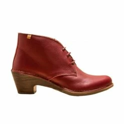 El Naturalista Ladies Boots El Naturalista 5490 Cereza Red Sylvan 3 Eyelet Ankle Boot Made In Spain