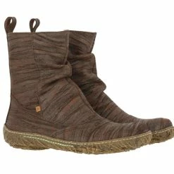 El Naturalista Ladies Boots El Naturalista N722F Brown-Corteza Zip Mid Calf Made In Spain