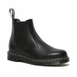 Dr. Martens Boots Dr. Martens 2976 Black Smooth White Stitch Chelsea Boot