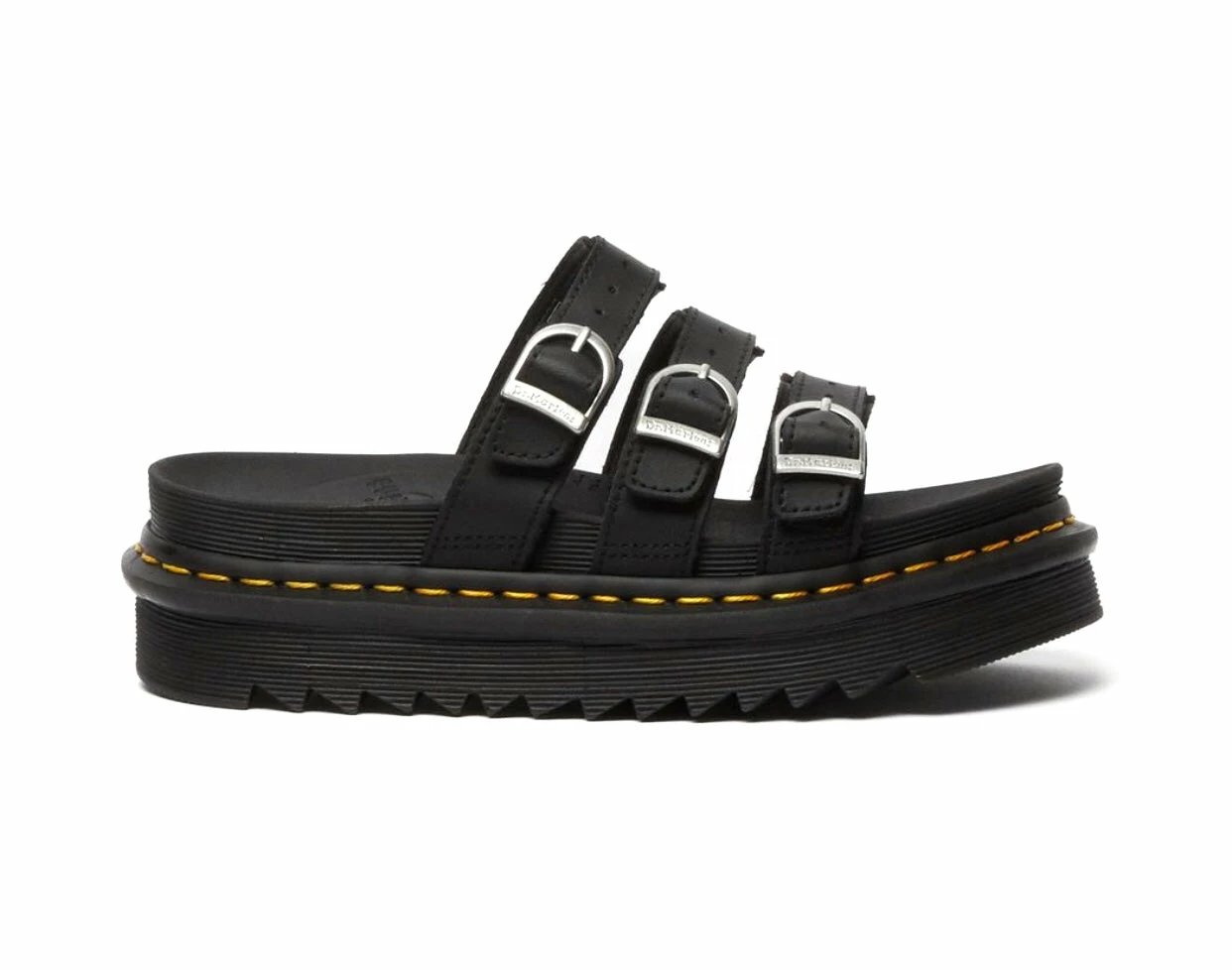 Dr. Martens Shoes Dr. Martens Blaire Hydro Black Yellow Stitch Slide 8 Dr. Martens Shoes Dr. Martens Blaire Hydro Black Yellow Stitch Slide - Image 8
