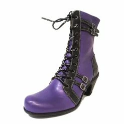 Eject Ladies Boots Eject EJW17-18 Viola Black 10 Eyelet Zip Mid Calf Boot Made In Portugal