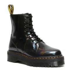 Dr. Martens Boots Dr. Martens Jadon Gunmetal Hologram Platform Ankle 8 Eyelet Boot