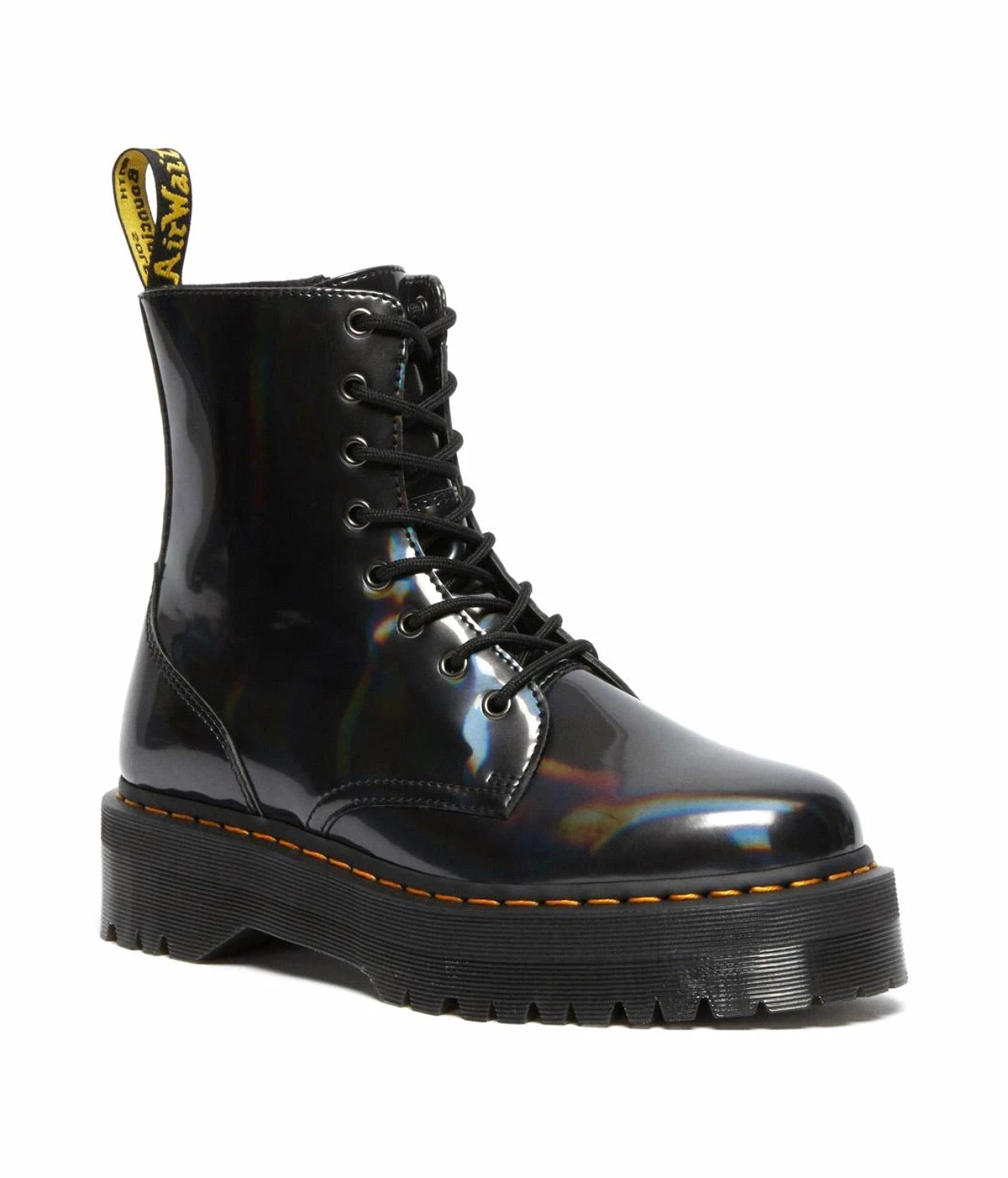 Dr. Martens Boots Dr. Martens Jadon Gunmetal Hologram Platform Ankle 8 Eyelet Boot 1 Dr. Martens Boots Dr. Martens Jadon Gunmetal Hologram Platform Ankle 8 Eyelet Boot