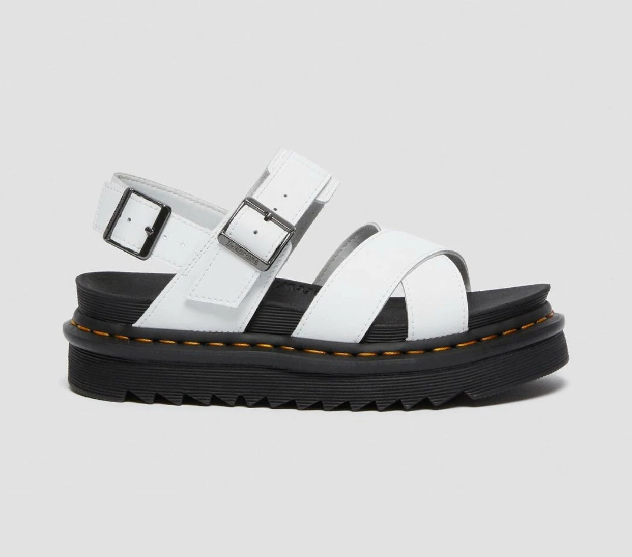 Dr. Martens Shoes Dr. Martens Voss II White Hydro Leather Cross Strap Sandal 9 Dr. Martens Shoes Dr. Martens Voss II White Hydro Leather Cross Strap Sandal - Image 9