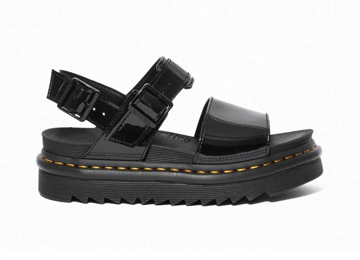 Dr. Martens Shoes Dr. Martens Voss Black Patent Lamper 2 Buckle Sandal 9 Dr. Martens Shoes Dr. Martens Voss Black Patent Lamper 2 Buckle Sandal - Image 9