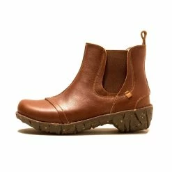 El Naturalista Ladies Boots El Naturalista N158 Wood Light Tan Pull On Ankle Boot Made In Spain