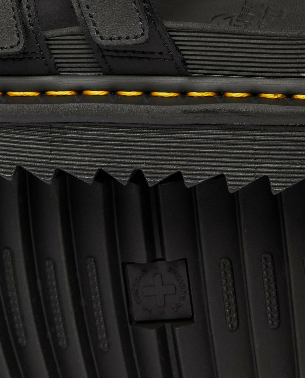 Dr. Martens Shoes Dr. Martens Blaire Hydro Black Yellow Stitch Slide 4 Dr. Martens Shoes Dr. Martens Blaire Hydro Black Yellow Stitch Slide - Image 4