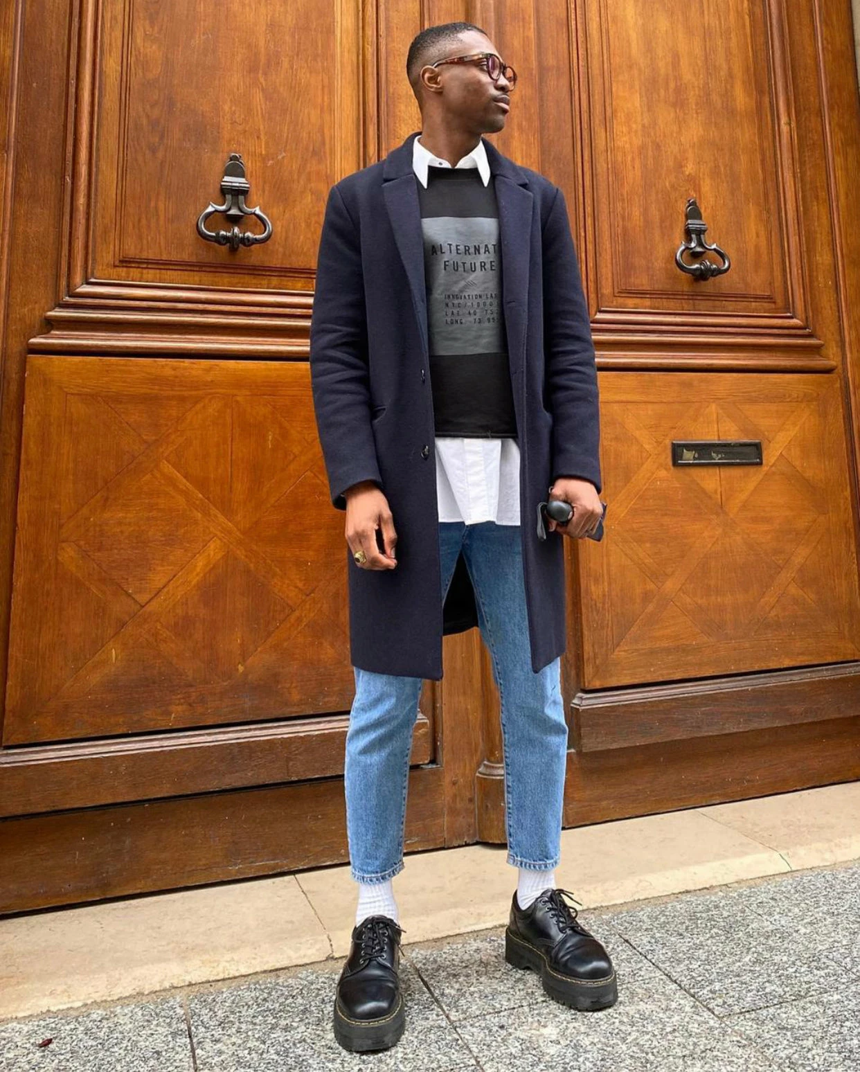 Dr. Martens Shoes Dr. Martens 1461 Quad Black Smooth Platform 3 Eyelet Shoe 8 Dr. Martens Shoes Dr. Martens 1461 Quad Black Smooth Platform 3 Eyelet Shoe - Image 8