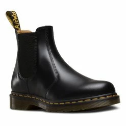 Dr. Martens Boots Dr. Martens 2976 Black Yellow Stitch Chelsea Elastic Sided Boot