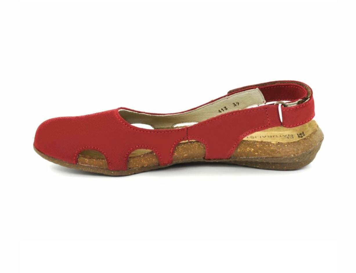 El Naturalista Ladies Shoes El Naturalista N413 Tibet Red Closed Toe Flats Sandals Made In Spain 4 El Naturalista Ladies Shoes El Naturalista N413 Tibet Red Closed Toe Flats Sandals Made In Spain - Image 4
