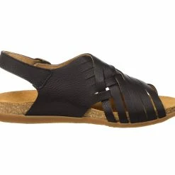 El Naturalista Ladies Shoes El Naturalista 5246 Zumaia Black Soft Grain Sandals Made In Spain