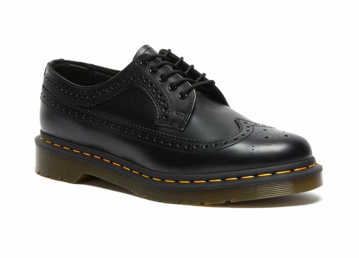 Dr. Martens Shoes Dr. Martens 3989 Black Smooth Yellow Stitch Brogue 5 Eyelet Shoe 1 Dr. Martens Shoes Dr. Martens 3989 Black Smooth Yellow Stitch Brogue 5 Eyelet Shoe