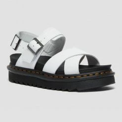 Dr. Martens Shoes Dr. Martens Voss II White Hydro Leather Cross Strap Sandal