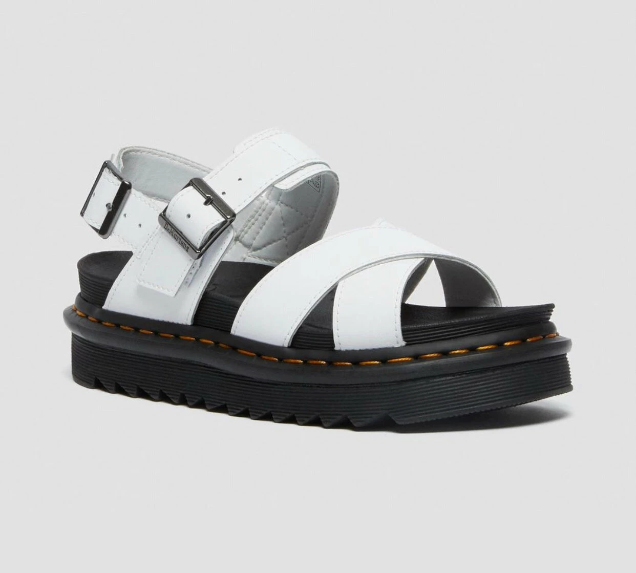 Dr. Martens Shoes Dr. Martens Voss II White Hydro Leather Cross Strap Sandal 1 Dr. Martens Shoes Dr. Martens Voss II White Hydro Leather Cross Strap Sandal