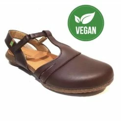 El Naturalista Ladies Shoes El Naturalista N5062 Brown Vegan Mary Jane Flats Made In Spain