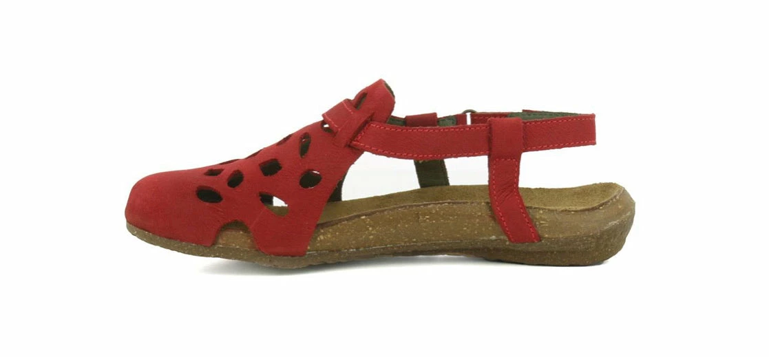 El Naturalista Ladies Shoes El Naturalista 5063 Tibet Red Flats Sandals Made In Spain 2 El Naturalista Ladies Shoes El Naturalista 5063 Tibet Red Flats Sandals Made In Spain - Image 2