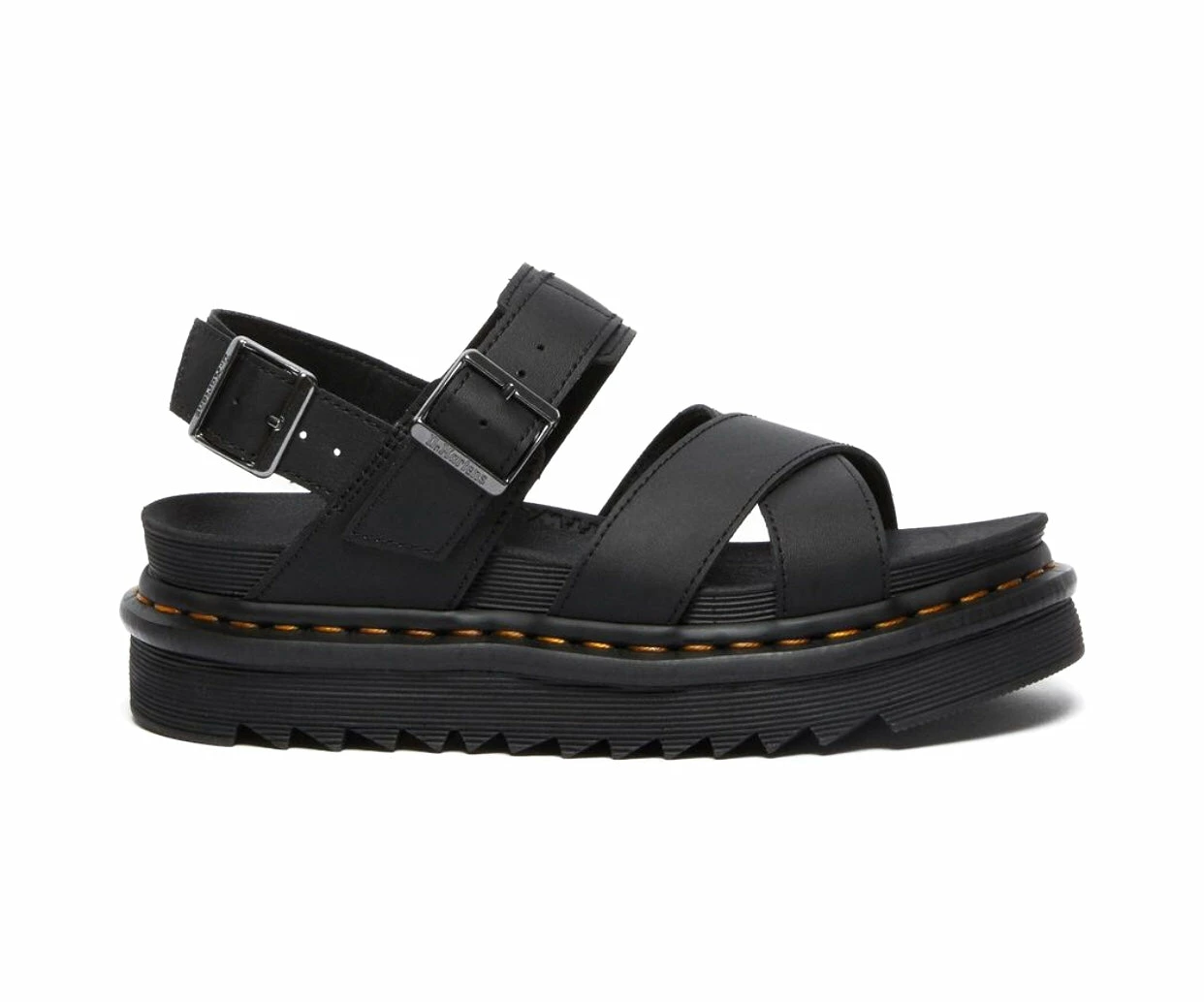 Dr. Martens Shoes Dr. Martens Voss II Black Hydro Leather Cross Strap Sandal 9 Dr. Martens Shoes Dr. Martens Voss II Black Hydro Leather Cross Strap Sandal - Image 9