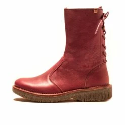 El Naturalista Ladies Boots El Naturalista 5577 Cereza Red Volcano Zip Lace Up Boots Made In Spain