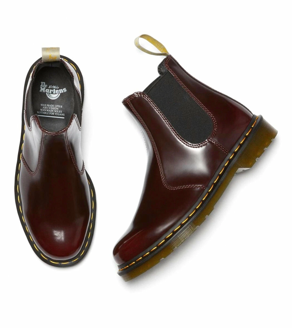 Dr. Martens Boots Dr. Martens 2976 Cherry Red Vegan Chelsea Boot 4 Dr. Martens Boots Dr. Martens 2976 Cherry Red Vegan Chelsea Boot - Image 4