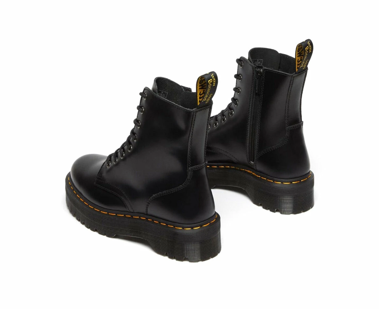 Dr. Martens Boots Dr. Martens Jadon Black Smooth Zip Platform Ankle 8 Eyelet Boot 3 Dr. Martens Boots Dr. Martens Jadon Black Smooth Zip Platform Ankle 8 Eyelet Boot - Image 3