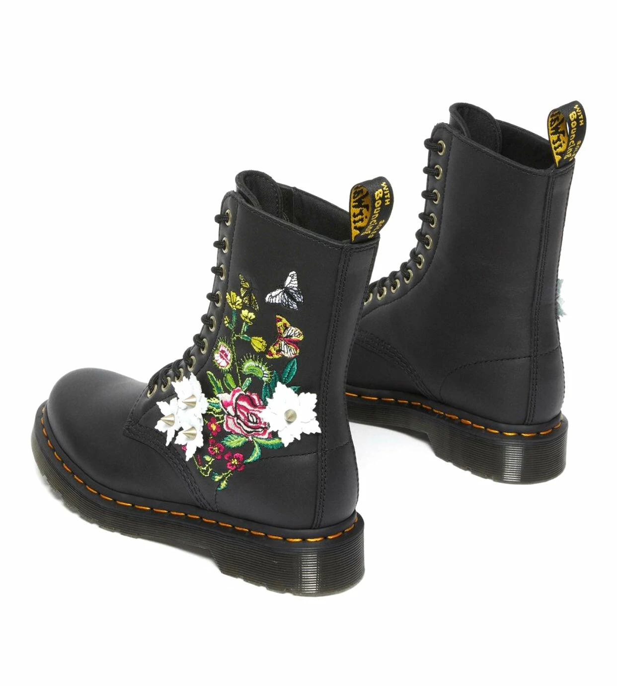 Dr. Martens Boots Dr. Martens 1490 Bloom Black Nappa Floral 10 Eyelet Boot 5 Dr. Martens Boots Dr. Martens 1490 Bloom Black Nappa Floral 10 Eyelet Boot - Image 5